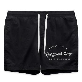 Gorgeous Day Leave Me Alone - Sarcastic Introvert  - Swim Trunks - black - Front - AI Model Male 185 light (185cm)