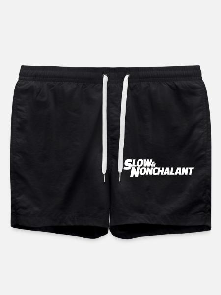 Slow & Nonchalant Typo Tea - Swim Trunks - black