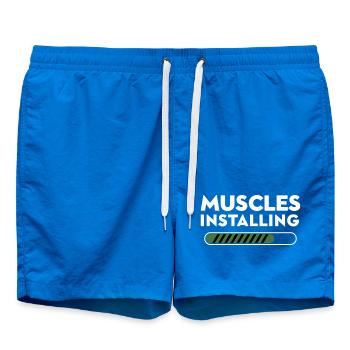 Muscles Installing Fortschritt Grafik - Badeshorts - Cobalt blue - Vorne