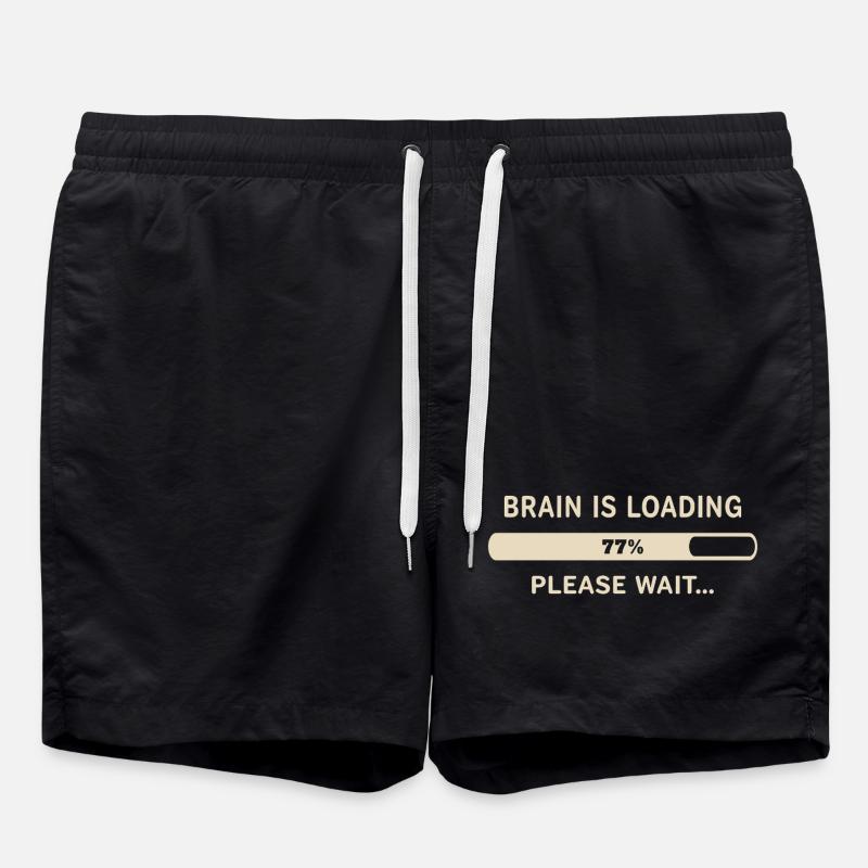 Brain Loading – Please Wait - Swim Trunks - black