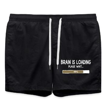 Charger le cerveau – Humour de barre de chargement - Short de bain - noir - Devant - AI Model Male 185 light (185cm)