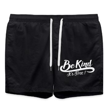 Sei freundlich, es ist kostenlos – Vintage Positive White - Badeshorts - Schwarz - Vorne - AI Model Male 185 light (185cm)