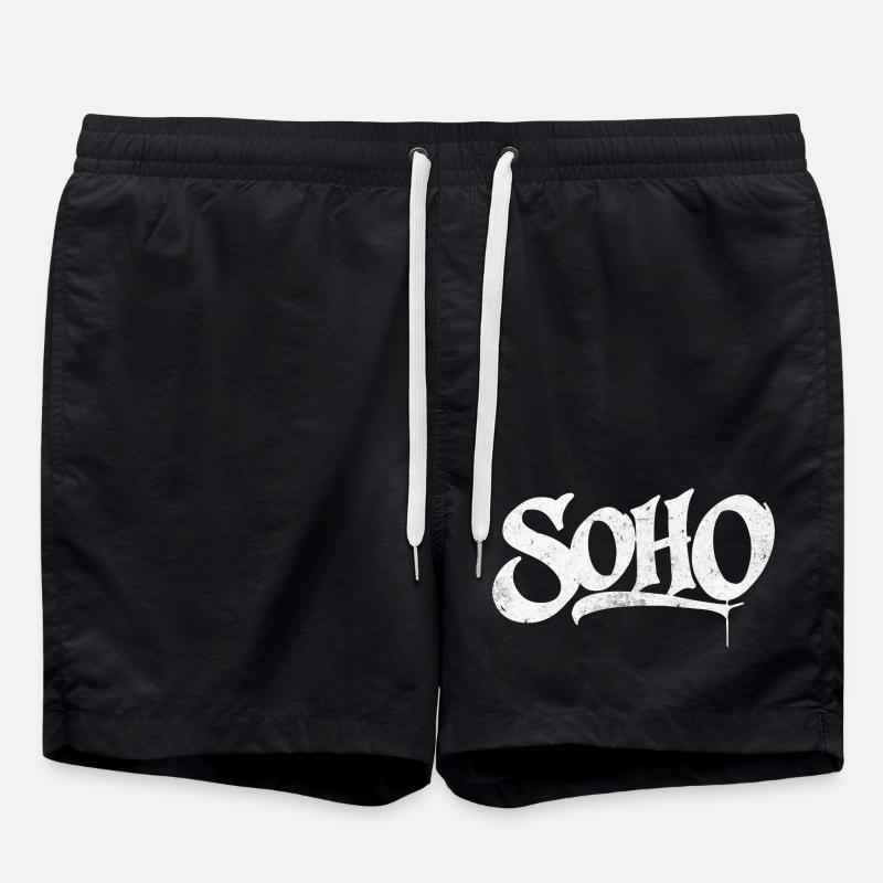 Soho Graffiti Shirt Design - Swim Trunks - black