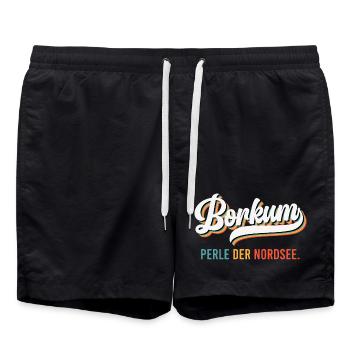 Île Borkum BORKUM LA PERLE DE LA MER DU NORD Drôle - Short de bain - noir - Devant - AI Model Male 185 light (185cm)