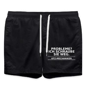 Car mechanic – problems? I unscrew them - Swim Trunks - black - Front - AI Model Male 185 light (185cm)