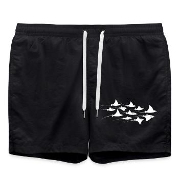 Manta Rochen Teufelsrochen Stachelrochen Taucher - Badeshorts - Schwarz - Vorne - AI Model Male 185 light (185cm)