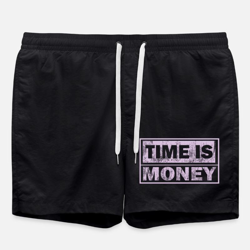 Time is money Neon panel - Swim Trunks - black