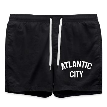 Atlantic City - Est. 1854 - New Jersey - USA - Badeshorts - Schwarz - Vorne - AI Model Male 185 light (185cm)