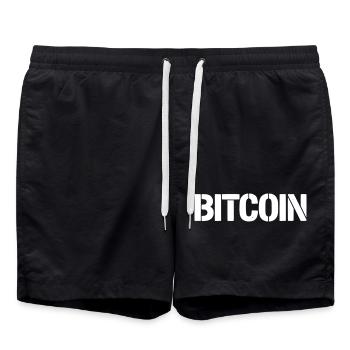 Pochoir de lettrage Bitcoin Clean - Short de bain - noir - Devant - AI Model Male 185 light (185cm)