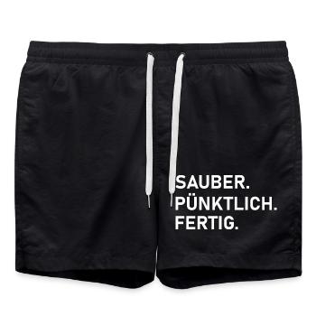 Propre. A temps. Travail professionnel. - Short de bain - noir - Devant - AI Model Male 185 light (185cm)