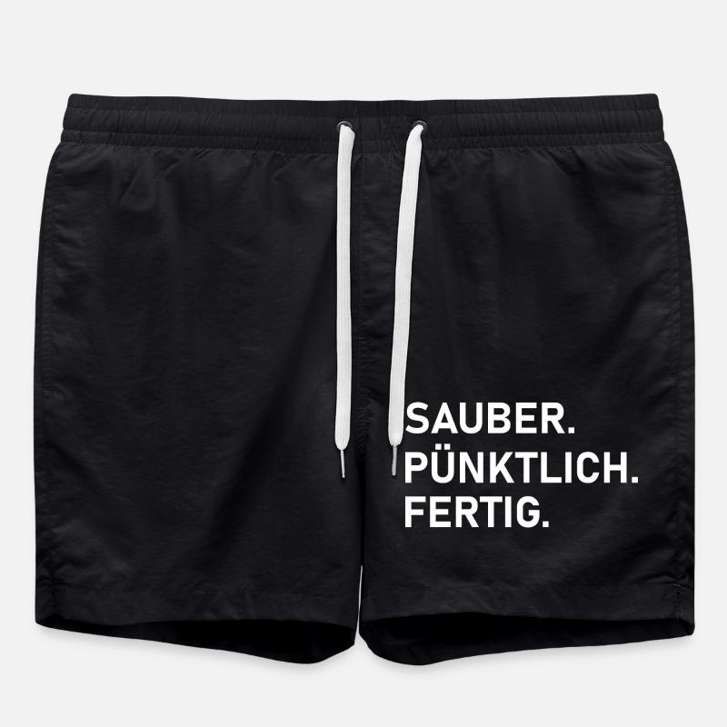 Sauber. Pünktlich. Profi-Arbeit. - Badeshorts - Schwarz