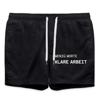Quelques mots. Travail clair. - Short de bain - noir - Devant - AI Model Male 185 light (185cm)