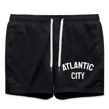 Atlantic City - Est. 1854 - New Jersey - USA - Swim Trunks - black - Front - AI Model Male 185 light (185cm)