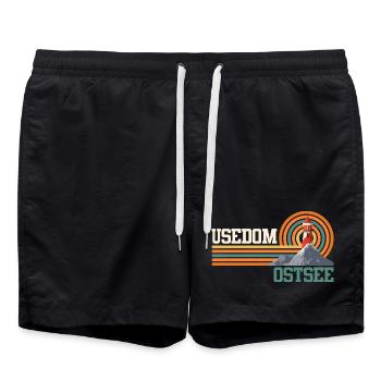Île USEDOM MER BALTIQUE Vacances Phare Drôle - Short de bain - noir - Devant - AI Model Male 185 light (185cm)