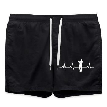 ECG à ligne pulsante pour joueur de flûte - Short de bain - noir - Devant - AI Model Male 185 light (185cm)