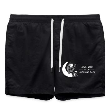 Love You To The Moon And Back Illustration - Swim Trunks - black - Front - AI Model Male 185 light (185cm)