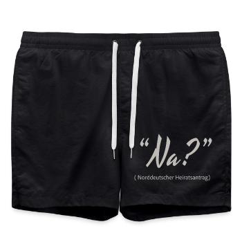 North German marriage proposal Well? - Swim Trunks - black - Front - AI Model Male 185 light (185cm)