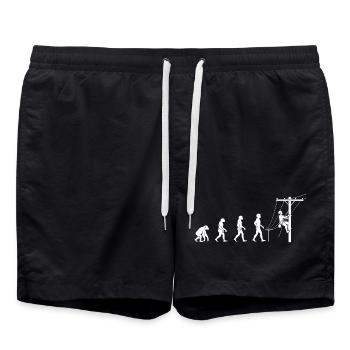 Evolution zur Netztechnik - Badeshorts - Schwarz - Vorne - AI Model Male 185 light (185cm)