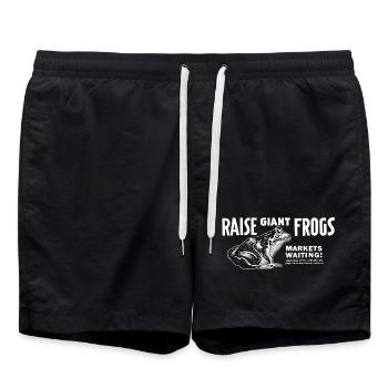 Raise Giant Frogs - Swim Trunks - black - Front - AI Model Male 185 light (185cm)