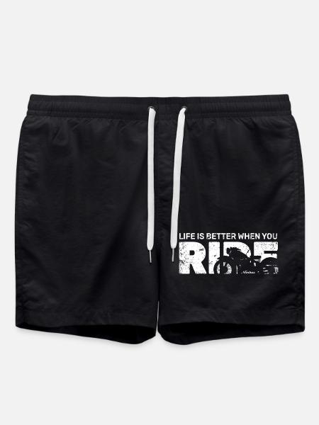 Life is better when you ride - Swim Trunks - black