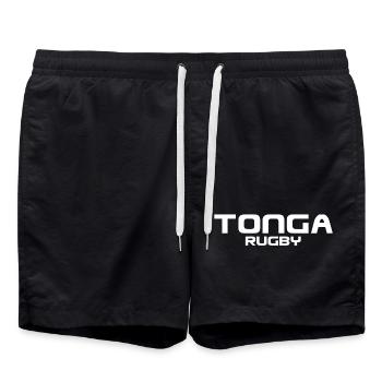Tonga Rugby - Sport - Südsee - Polynesien - Badeshorts - Schwarz - Vorne - AI Model Male 185 light (185cm)