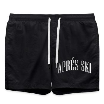 Après-ski lettering - Swim Trunks - black - Front - AI Model Male 185 light (185cm)
