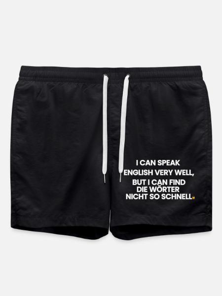 Englisch-Deutsch-Reim 1 (Ver. A) - Badeshorts - Schwarz