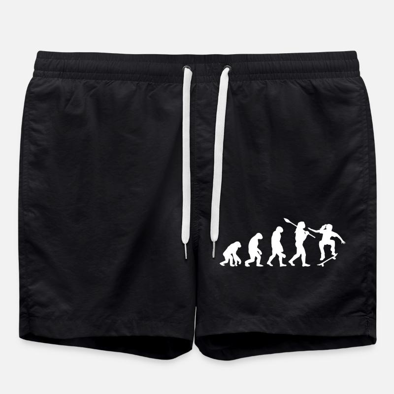 Skateboarding Evolution Skater Streetwear Player - Swim Trunks - black