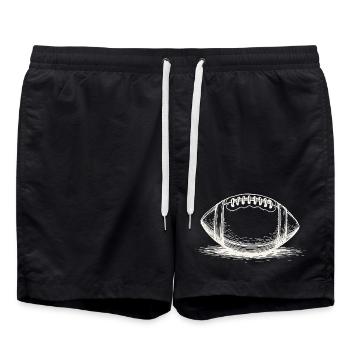 Vintage American Football Ball Sportsman - Swim Trunks - black - Front - AI Model Male 185 light (185cm)