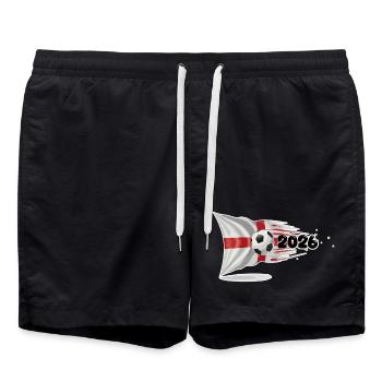 England St. George's flag Soccer Burst 2026 - Swim Trunks - black - Front - AI Model Male 185 light (185cm)