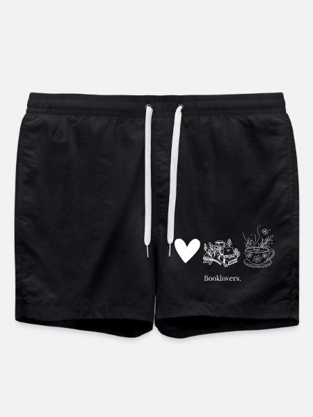 I love books - Swim Trunks - black