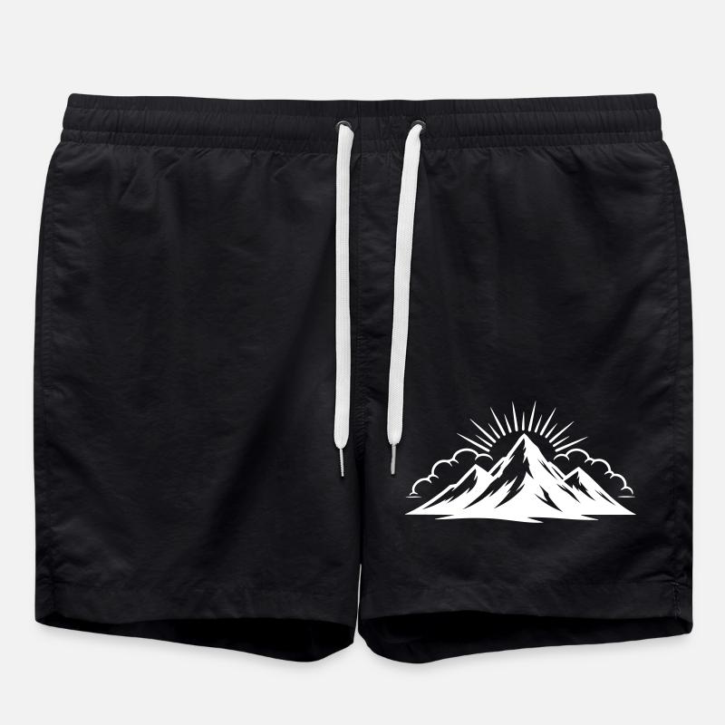 Mountains Clouds Peaks - Swim Trunks - black