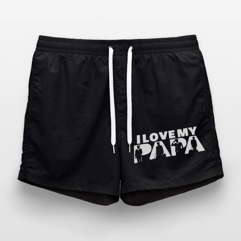 Pilot Airplane Evolution Flight Papa Pilot Dad Swim Trunks