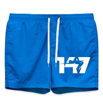 147 Snooker Icon (White) - Swim Trunks - cobalt blue - Front