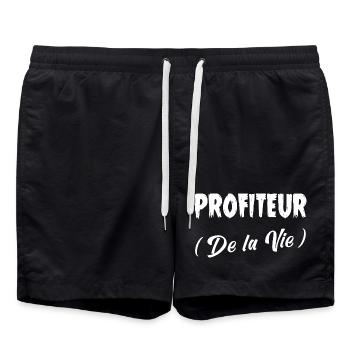 PROFITEUR (DE LA VIE) ! - Short de bain - noir - Devant - AI Model Male 185 light (185cm)