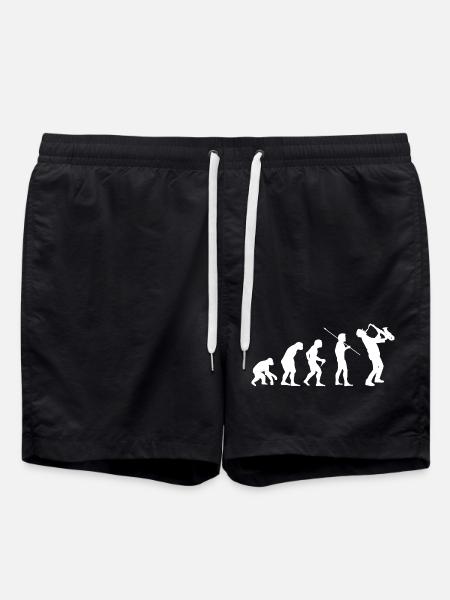 Evolution zum Saxophonist Musik Geschenk - Badeshorts - Schwarz