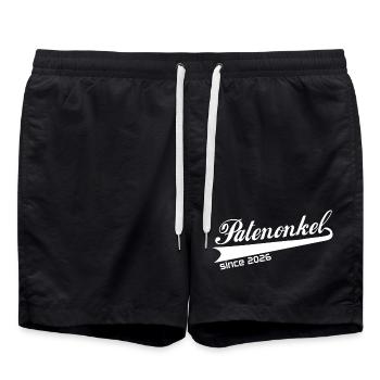 Parrain 2026, Chaussettes, Oreiller, Chapeau du Parrain - Short de bain - noir - Devant - AI Model Male 185 light (185cm)