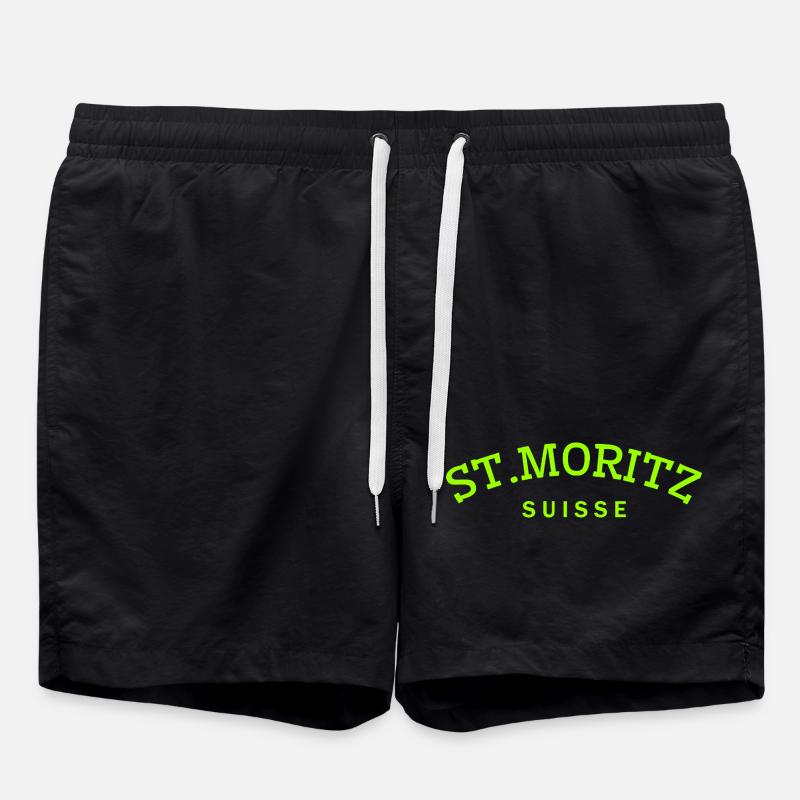 St. Moritz - Suisse - Switzerland - Swiss - Short de bain - noir
