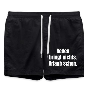 Parler ne sert à rien, mais les fêtes - Short de bain - noir - Devant - AI Model Male 185 light (185cm)
