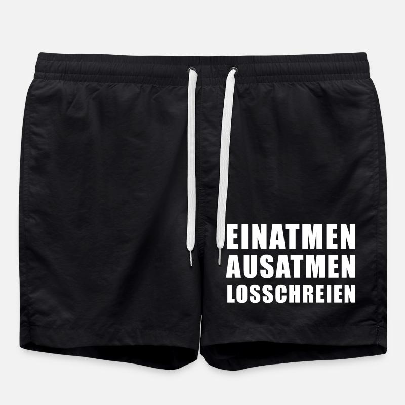 Inspire, expire, crie - Short de bain - noir