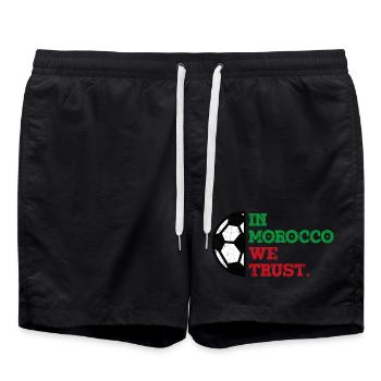 In Morocco we trust - Badeshorts - Schwarz - Vorne - AI Model Male 185 light (185cm)