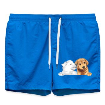 Weißer Schweizer Schäferhund und Golden Retriever - Badeshorts - Cobalt blue - Vorne