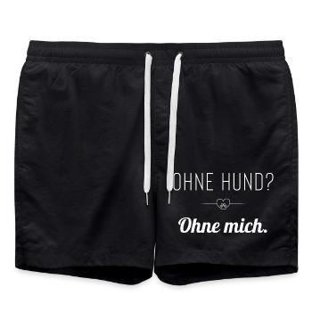 Ohne Hund? Ohne mich. Statement für Hundeliebhaber - Badeshorts - Schwarz - Vorne - AI Model Male 185 light (185cm)