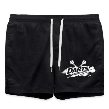 Darts Dartpfeil - Badeshorts - Schwarz - Vorne - AI Model Male 185 light (185cm)