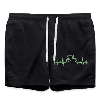 KARDIOGRAMM TRAKTOR Grün - Badeshorts - Schwarz - Vorne - AI Model Male 185 light (185cm)