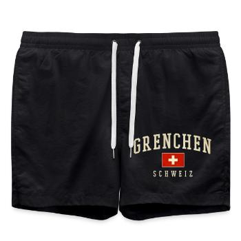 Personnages vintage de Grenchen Suisse - Short de bain - noir - Devant - AI Model Male 185 light (185cm)