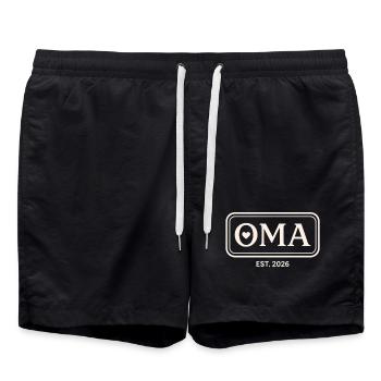 OMA EST. 2026 Proud Grandmother Announcement - Swim Trunks - black - Front - AI Model Male 185 light (185cm)