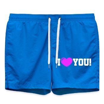I love you - Ich Liebe Dich - Swim Trunks - cobalt blue - Front