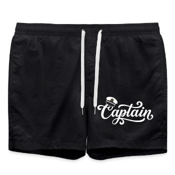 Captain Cap Sailing - Swim Trunks - black - Front - AI Model Male 185 light (185cm)