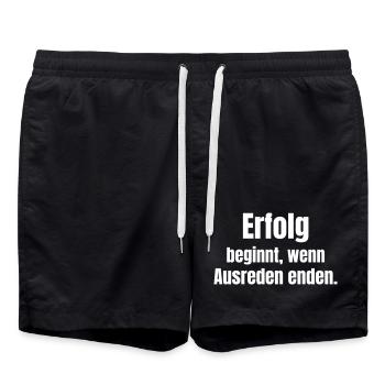 Le succès commence quand les excuses cessent - Short de bain - noir - Devant - AI Model Male 185 light (185cm)